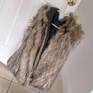 Reversible faux fur vest